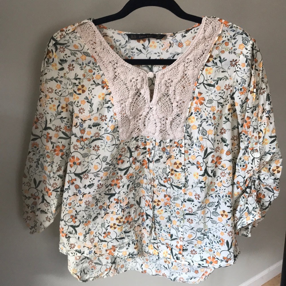Zara Basic Flower Blouse. - image 2